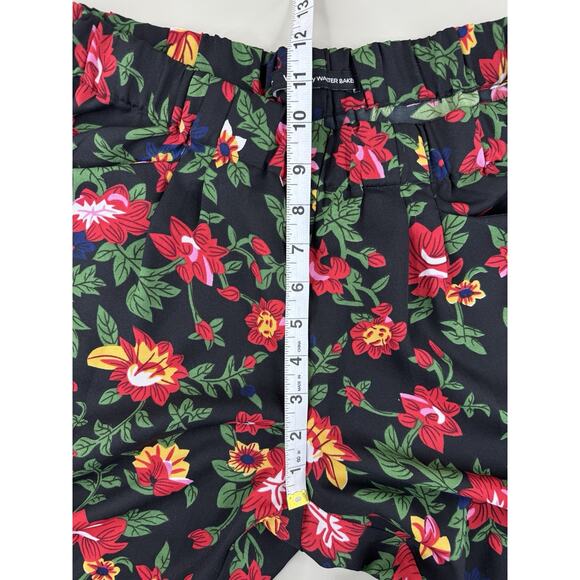 W118 by Walter Baker Women’s Floral Pants Size L Black Elastic Waist Tapered Leg - Picture 5 of 9